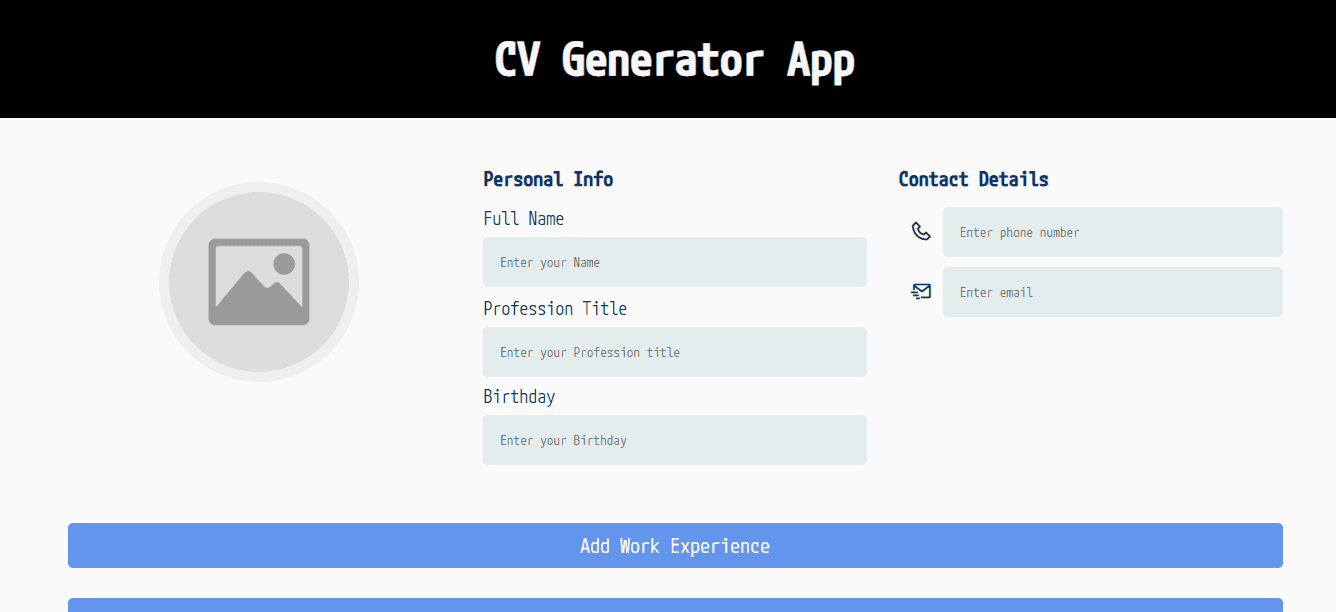 Cv Generator App